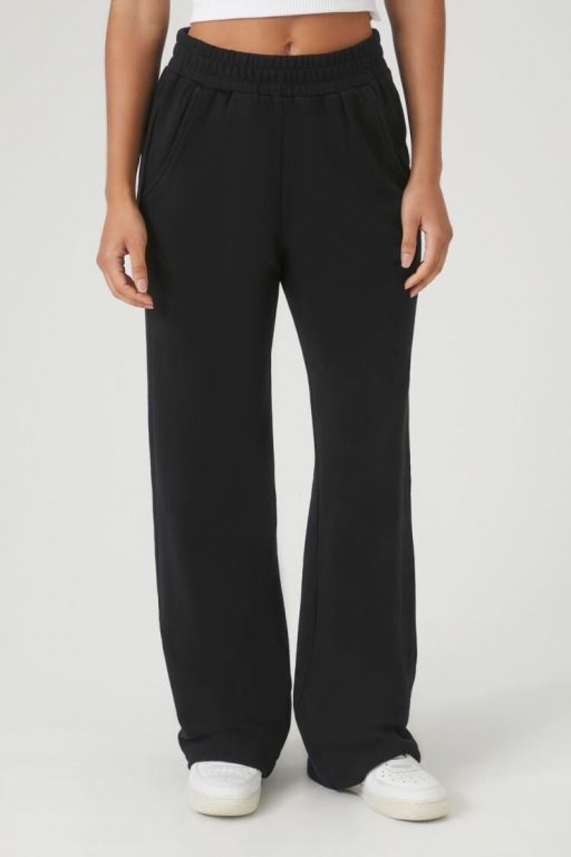 Pantalon Forever 21 French Terry Directo Leg Mujer Negras | z3yufjOkIFN