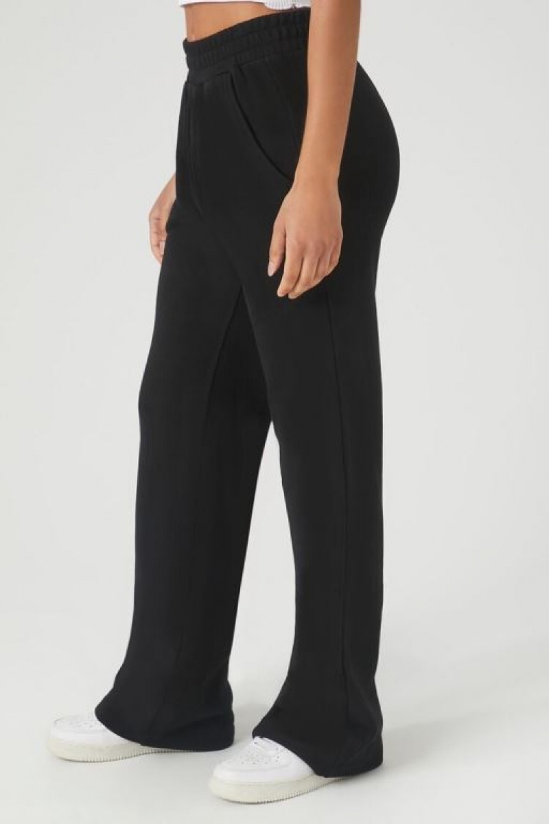 Pantalon Forever 21 French Terry Directo Leg Mujer Negras | z3yufjOkIFN