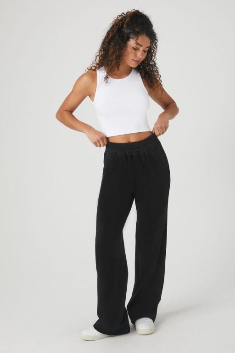 Pantalon Forever 21 French Terry Directo Leg Mujer Negras | z3yufjOkIFN