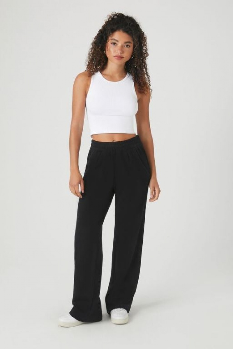 Pantalon Forever 21 French Terry Directo Leg Mujer Negras | z3yufjOkIFN