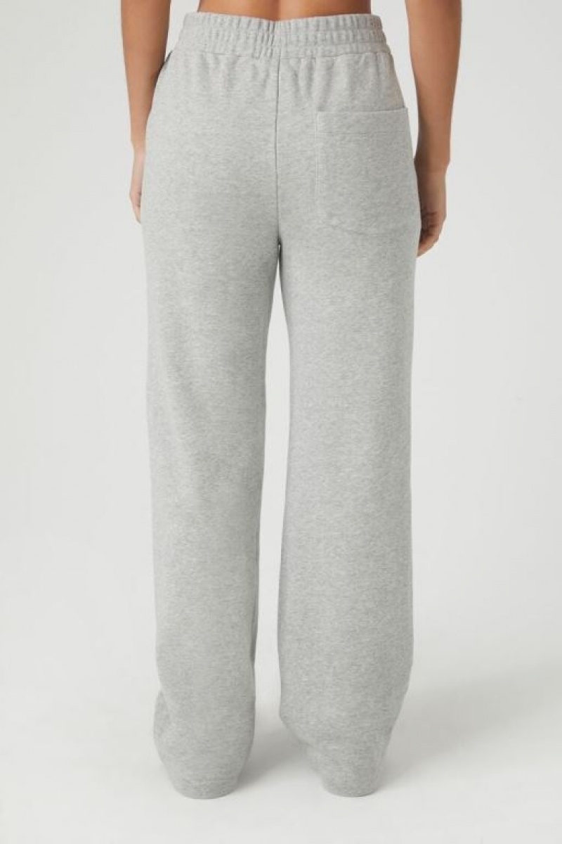 Pantalon Forever 21 French Terry Directo Leg Mujer Gris | tucj74RuSle