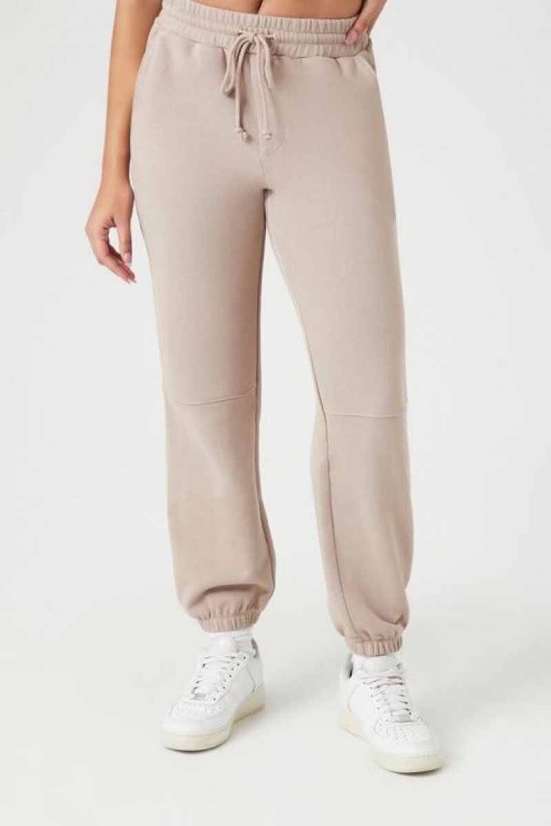 Pantalon Forever 21 French Terry Drawstring Joggers Mujer Goat | NRvNrQczKvQ