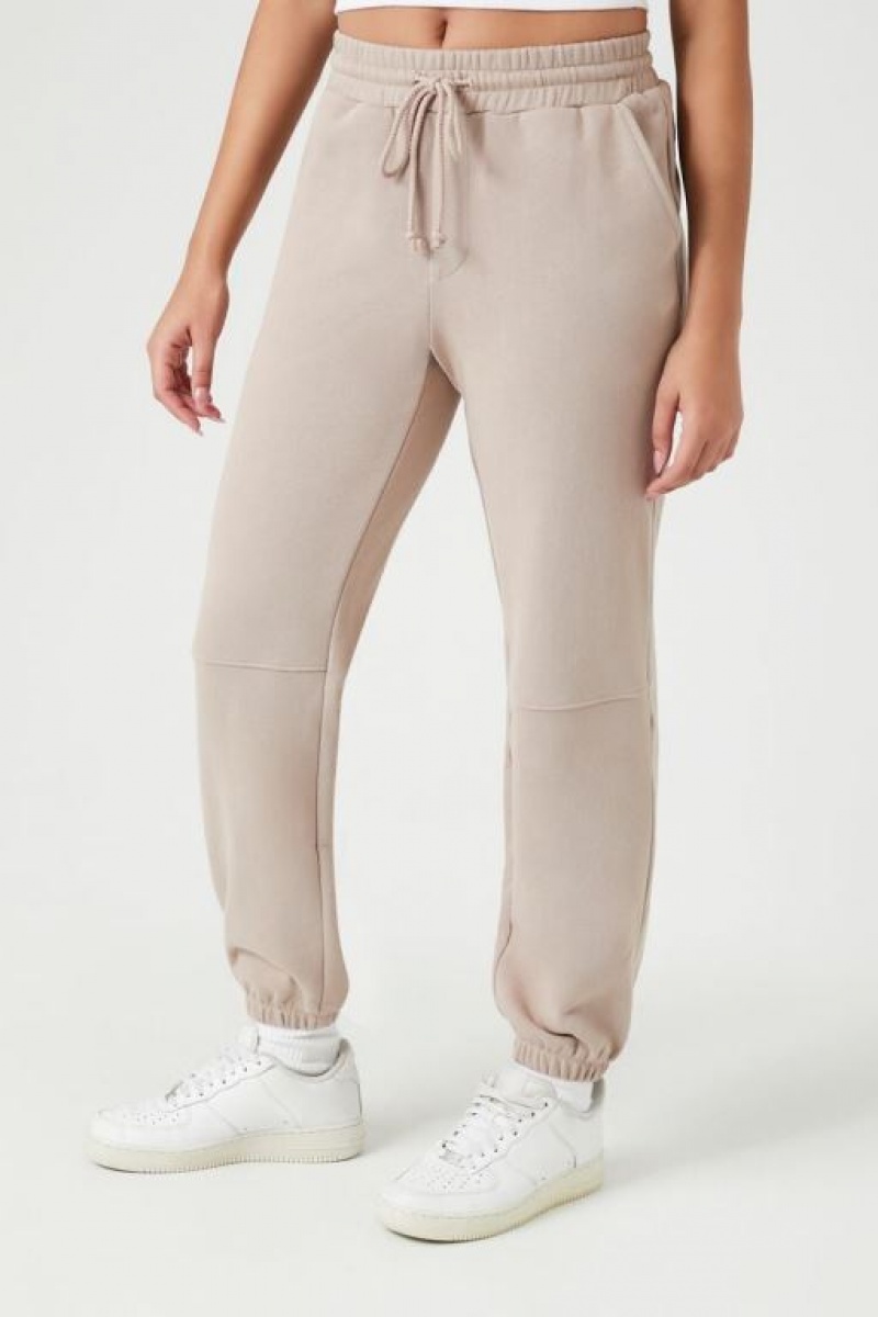 Pantalon Forever 21 French Terry Drawstring Joggers Mujer Goat | NRvNrQczKvQ