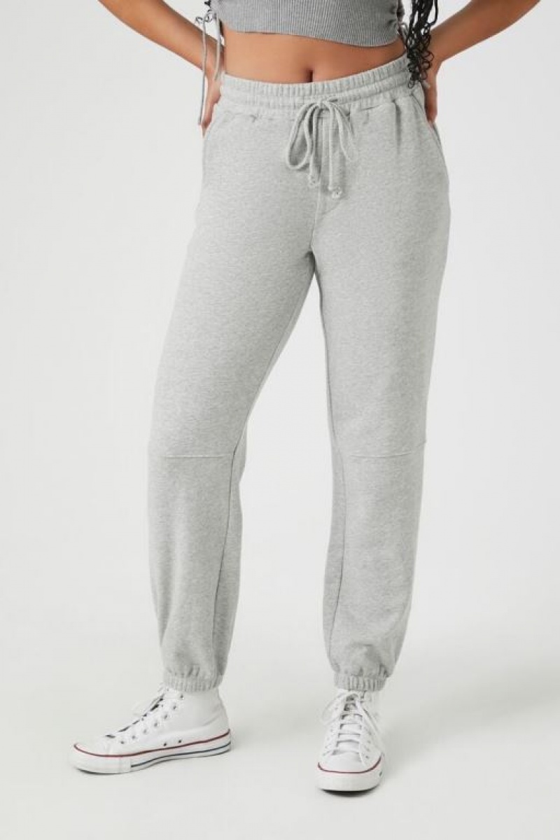 Pantalon Forever 21 French Terry Drawstring Joggers Mujer Gris | 3AfahRxUlQz