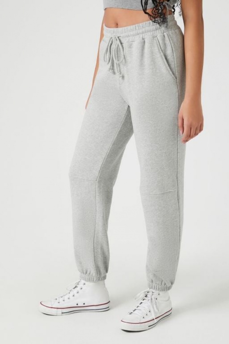 Pantalon Forever 21 French Terry Drawstring Joggers Mujer Gris | 3AfahRxUlQz