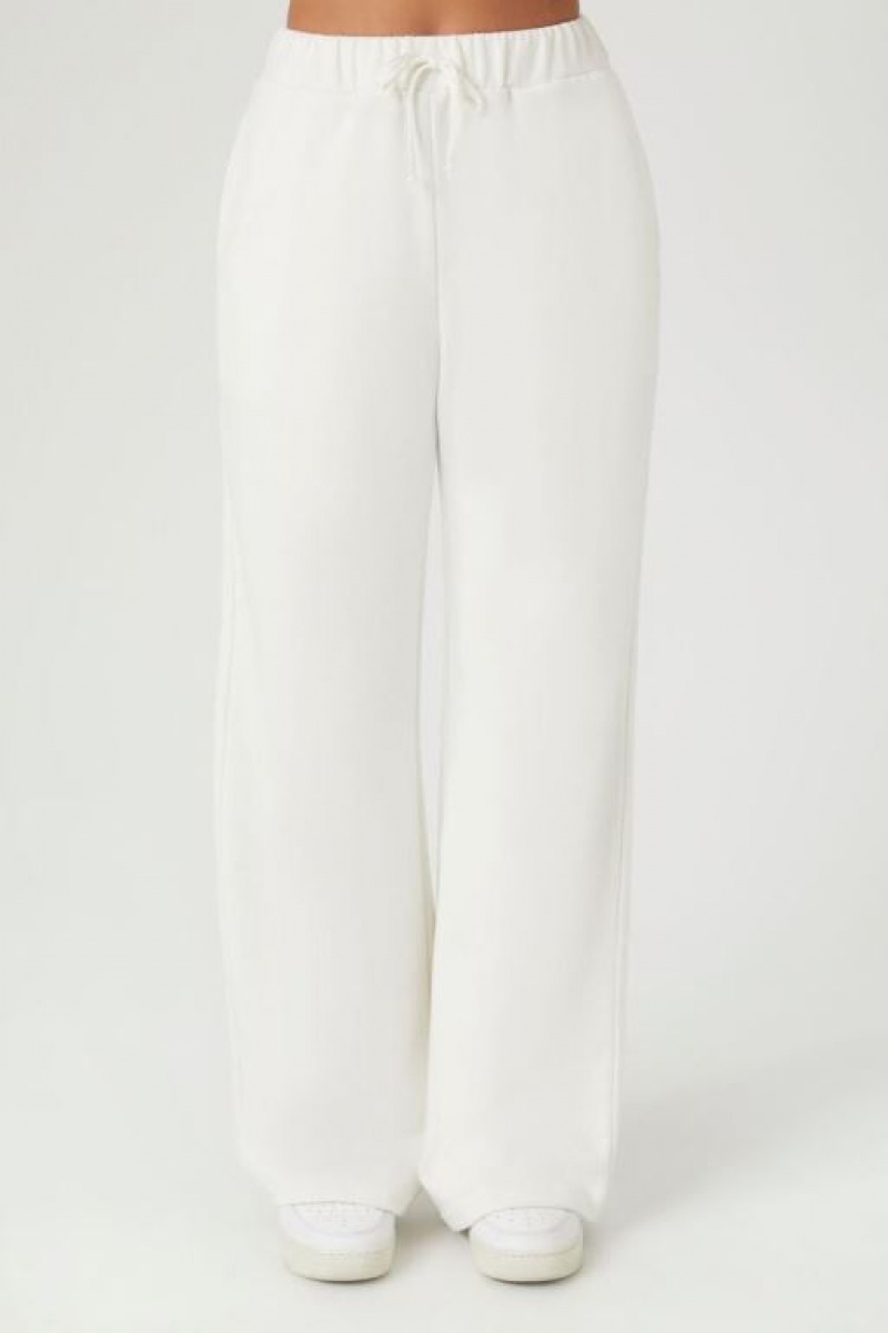 Pantalon Forever 21 French Terry Drawstring Mujer Blancas | juhtYlXeH1r