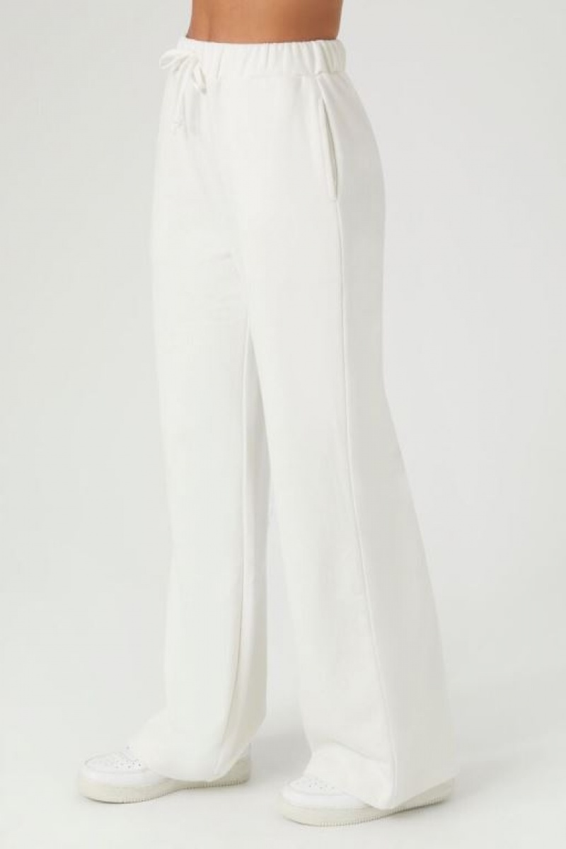 Pantalon Forever 21 French Terry Drawstring Mujer Blancas | juhtYlXeH1r