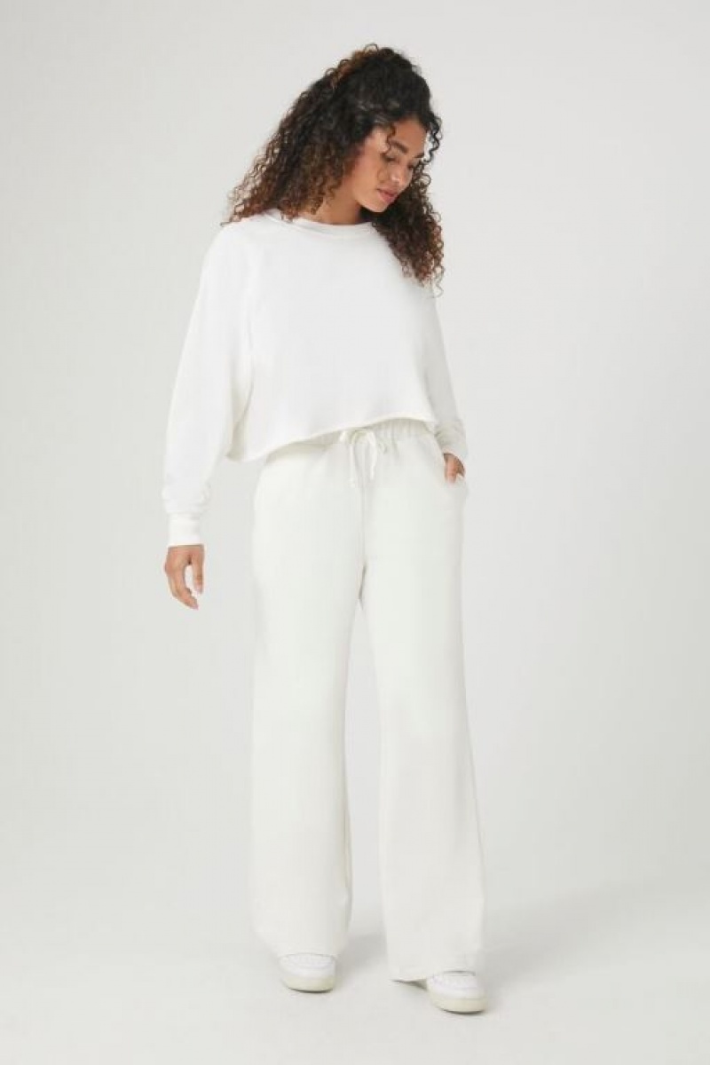 Pantalon Forever 21 French Terry Drawstring Mujer Blancas | juhtYlXeH1r