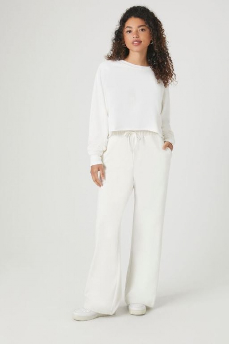 Pantalon Forever 21 French Terry Drawstring Mujer Blancas | juhtYlXeH1r