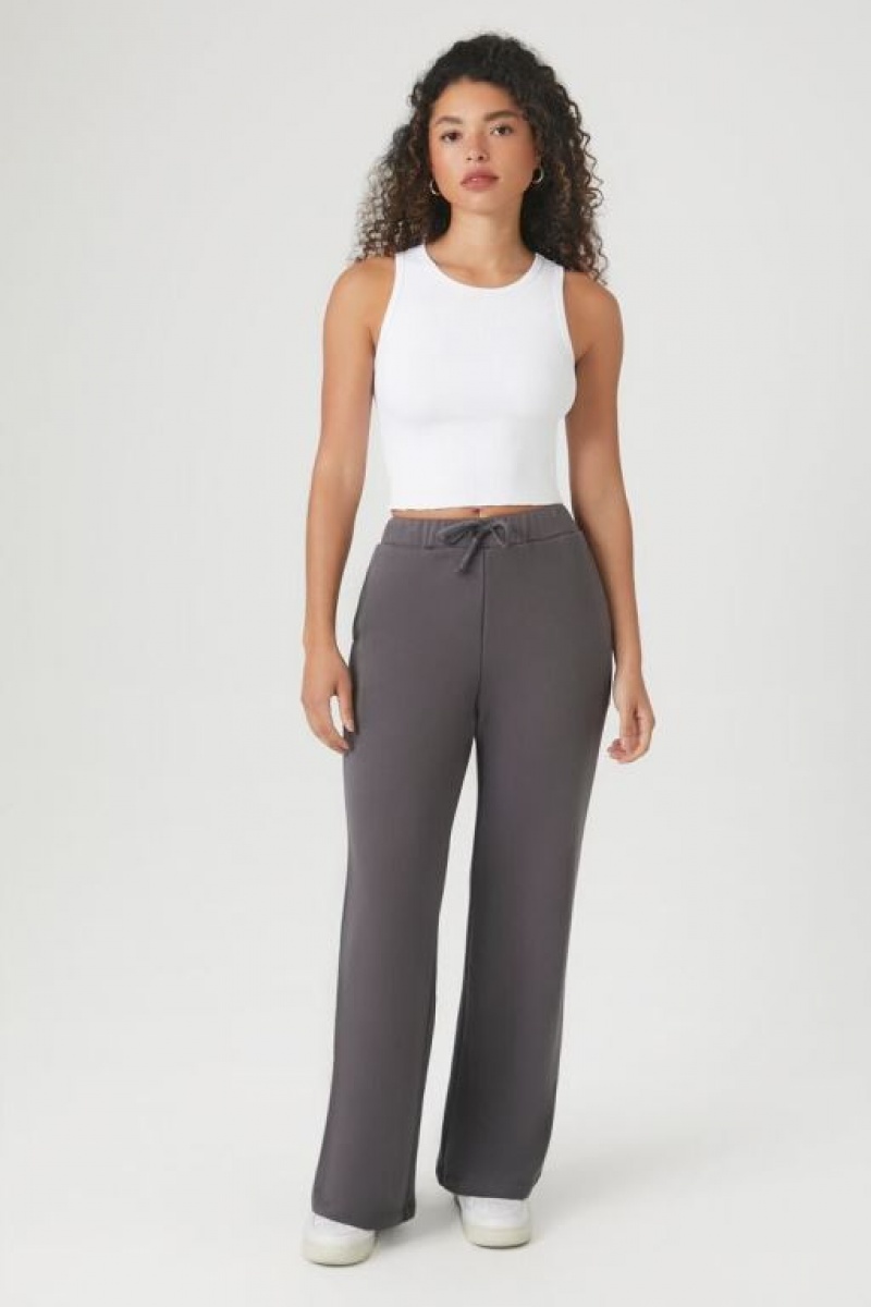 Pantalon Forever 21 French Terry Drawstring Mujer Gris | MwH8aw7iLeP