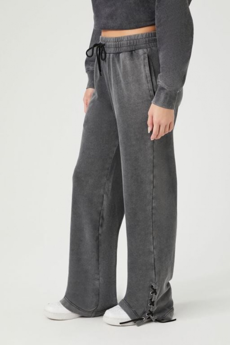 Pantalon Forever 21 French Terry Lace Up Sweatpants Mujer Gris Multicolor | Jd7fdjRdeiS