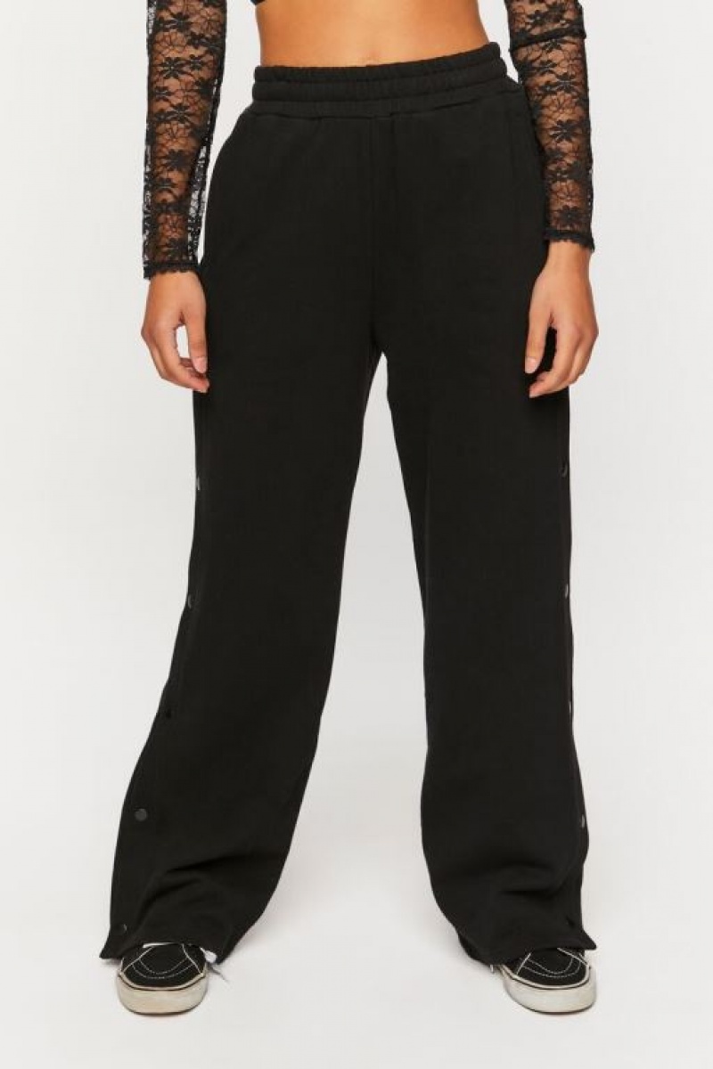 Pantalon Forever 21 French Terry Tearaway Mujer Negras | jYU1FXkRs5G