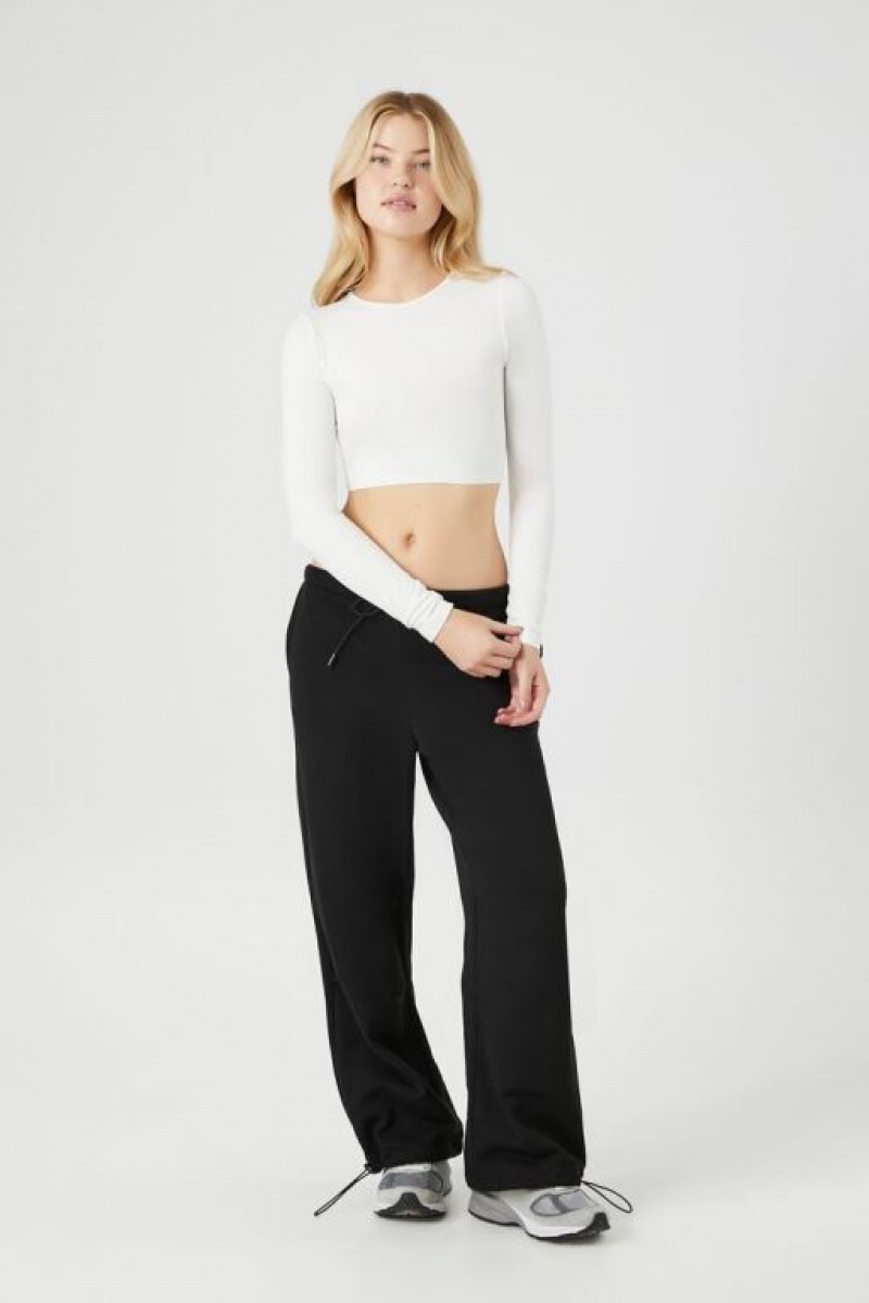 Pantalon Forever 21 French Terry Toggle Drawstring Joggers Mujer Negras | 5akOZyPDwNY