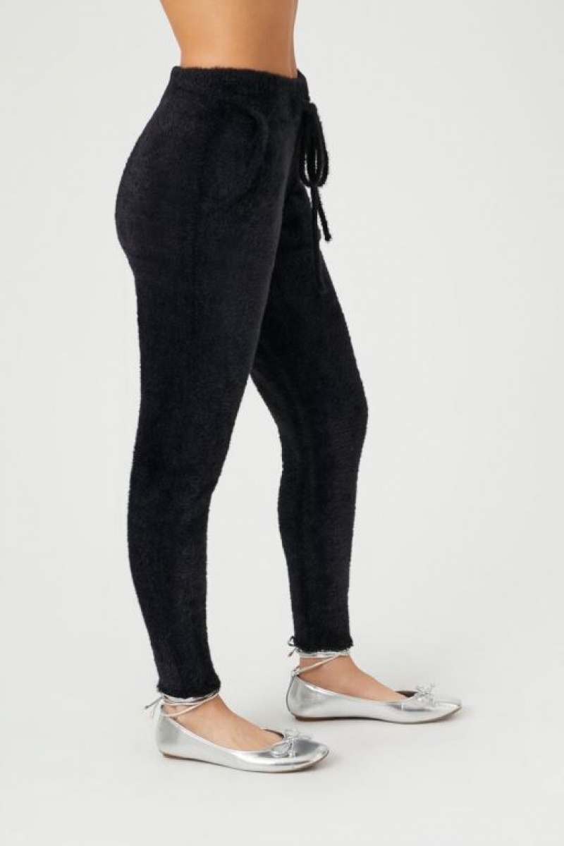 Pantalon Forever 21 Fuzzy Knit Joggers Mujer Negras | rrXZK2wK0wE