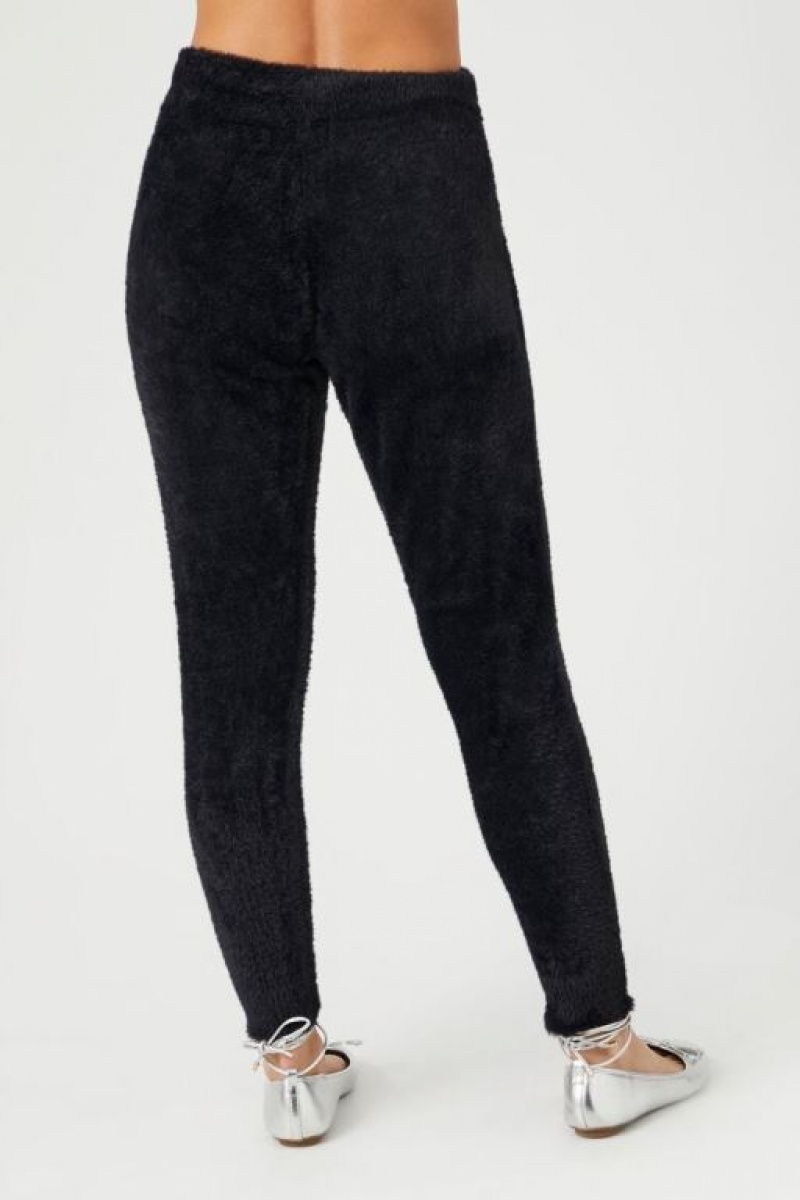 Pantalon Forever 21 Fuzzy Knit Joggers Mujer Negras | rrXZK2wK0wE