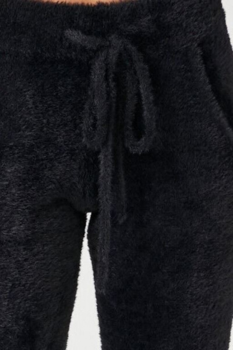 Pantalon Forever 21 Fuzzy Knit Joggers Mujer Negras | rrXZK2wK0wE