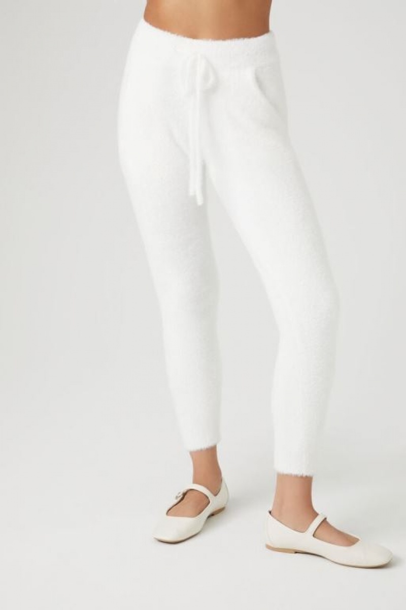 Pantalon Forever 21 Fuzzy Knit Joggers Mujer Amarillo Claro | i6EpEBakAXM