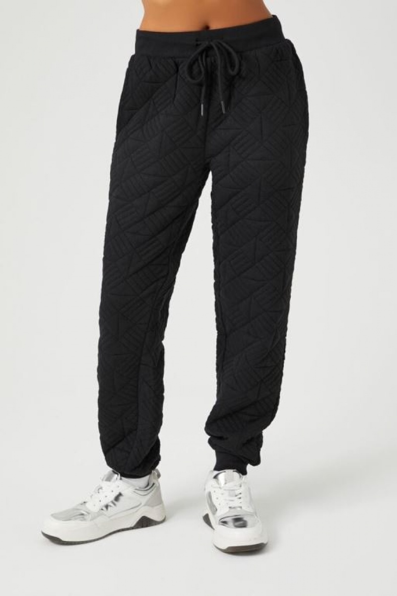 Pantalon Forever 21 Geo Acolchado Jacquard Joggers Mujer Negras | beISgiLvtVv