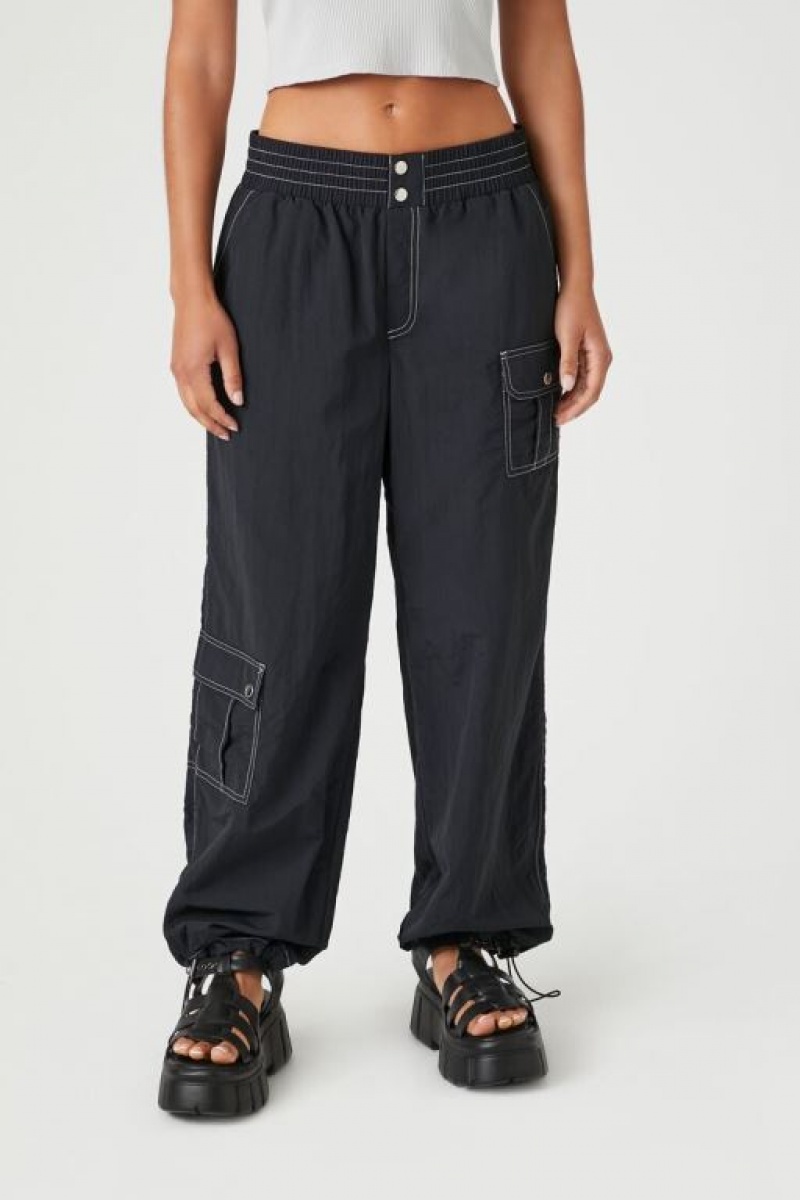 Pantalon Forever 21 High Rise Cargo Joggers Mujer Negras | fEyd6cFj4pi