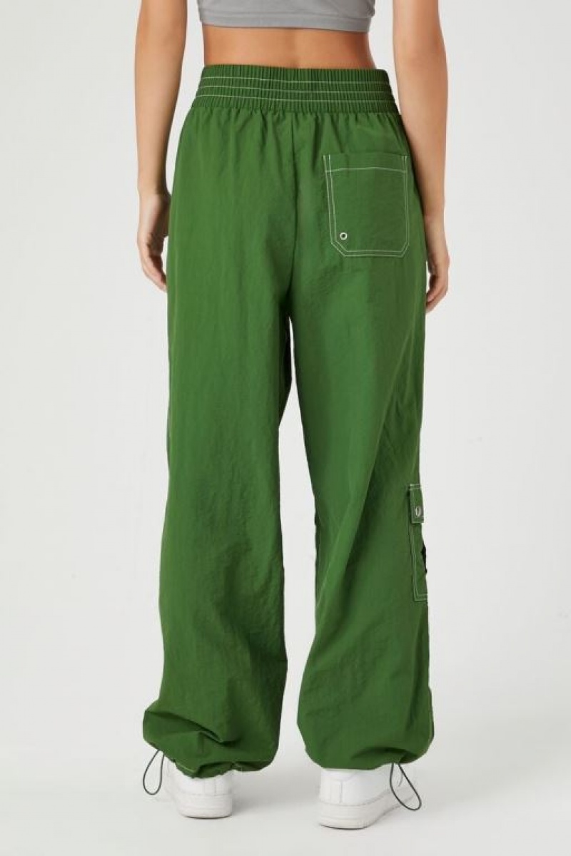 Pantalon Forever 21 High Rise Cargo Joggers Mujer Verde | Qf7K3pveDbx