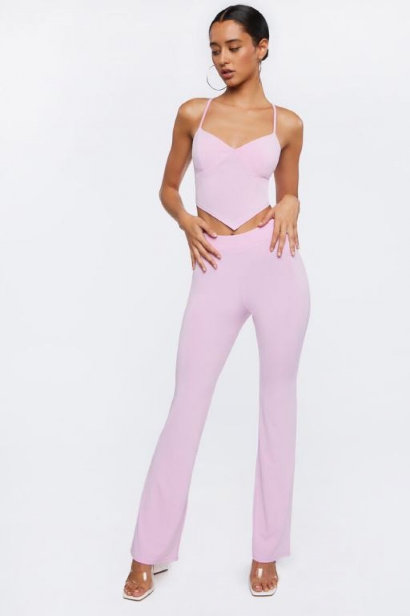 Pantalon Forever 21 Jersey Knit High Rise Mujer Wisteria | 7gLFmW4bn70