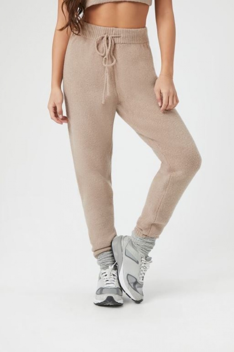 Pantalon Forever 21 Knit Drawstring Joggers Mujer Goat | hRLzkDnIEkp