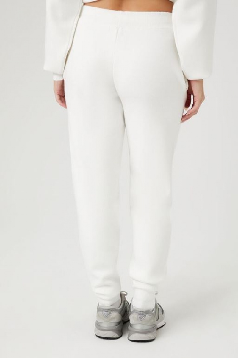 Pantalon Forever 21 Knit Drawstring Joggers Mujer Creme | 9WAsYXMZxWl