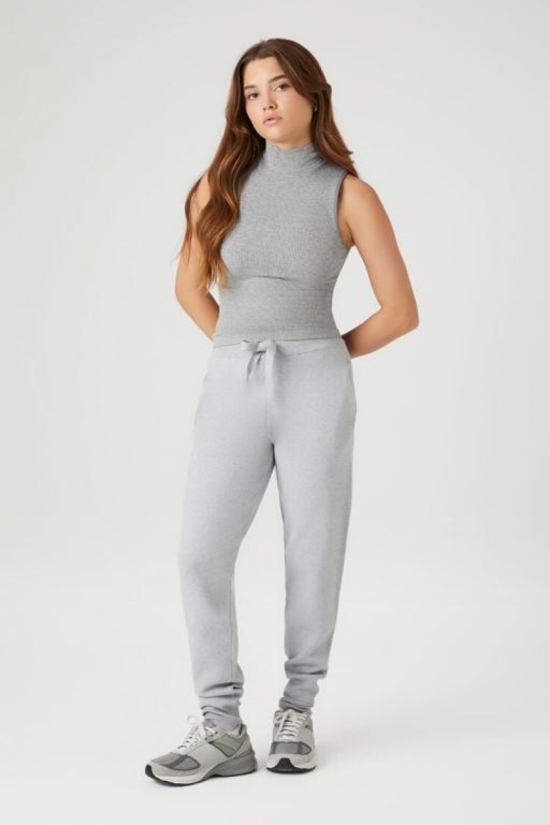 Pantalon Forever 21 Knit Drawstring Joggers Mujer Gris | fsA5RlU6nTu