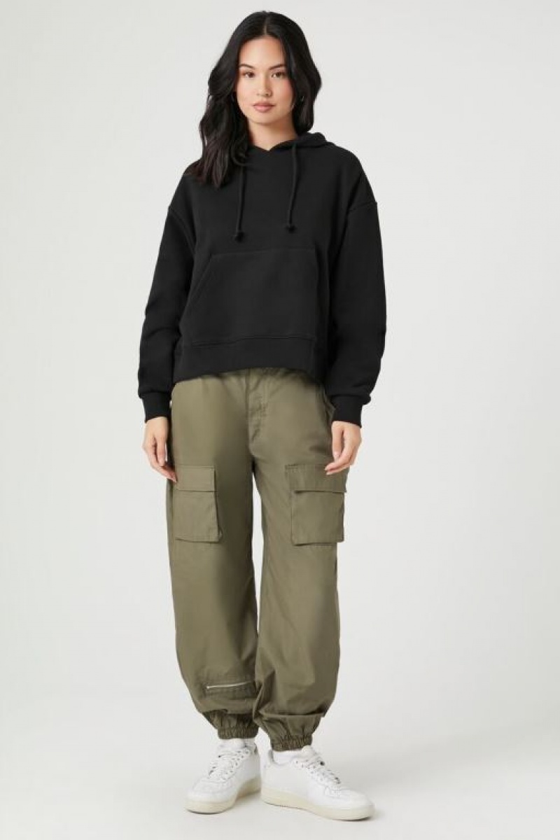 Pantalon Forever 21 Mid Rise Cargo Joggers Mujer Verde Oliva | TPDSNj71Tei