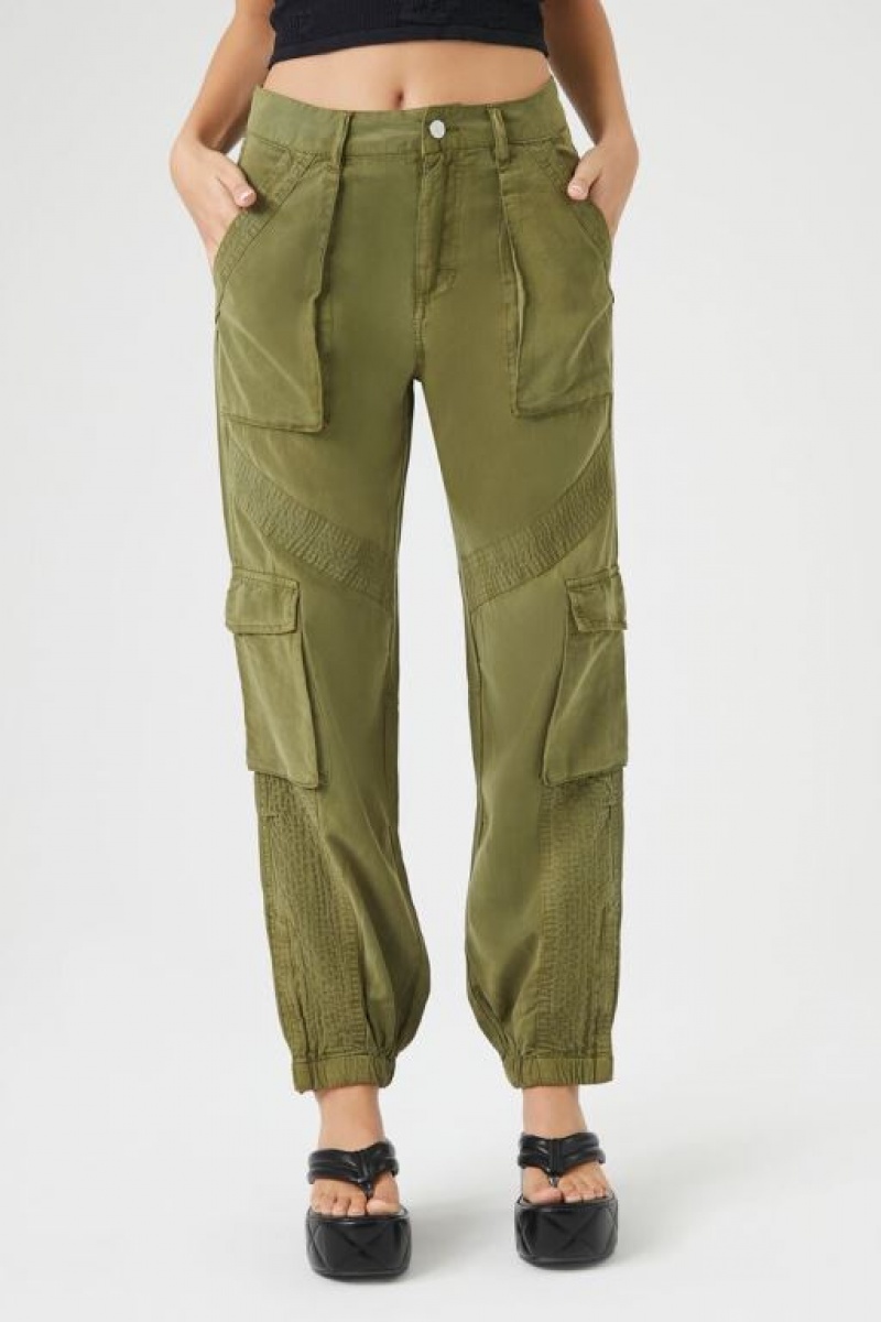 Pantalon Forever 21 Mid Rise Cargo Joggers Mujer Gris Verde | AZ3hwubYZHG