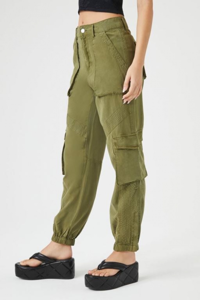 Pantalon Forever 21 Mid Rise Cargo Joggers Mujer Gris Verde | AZ3hwubYZHG