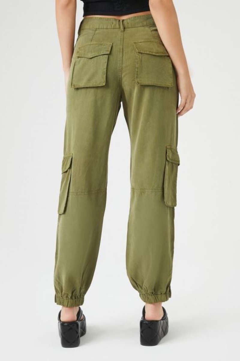 Pantalon Forever 21 Mid Rise Cargo Joggers Mujer Gris Verde | AZ3hwubYZHG