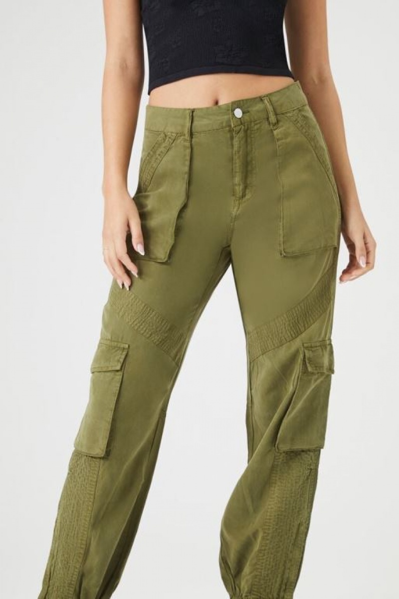 Pantalon Forever 21 Mid Rise Cargo Joggers Mujer Gris Verde | AZ3hwubYZHG