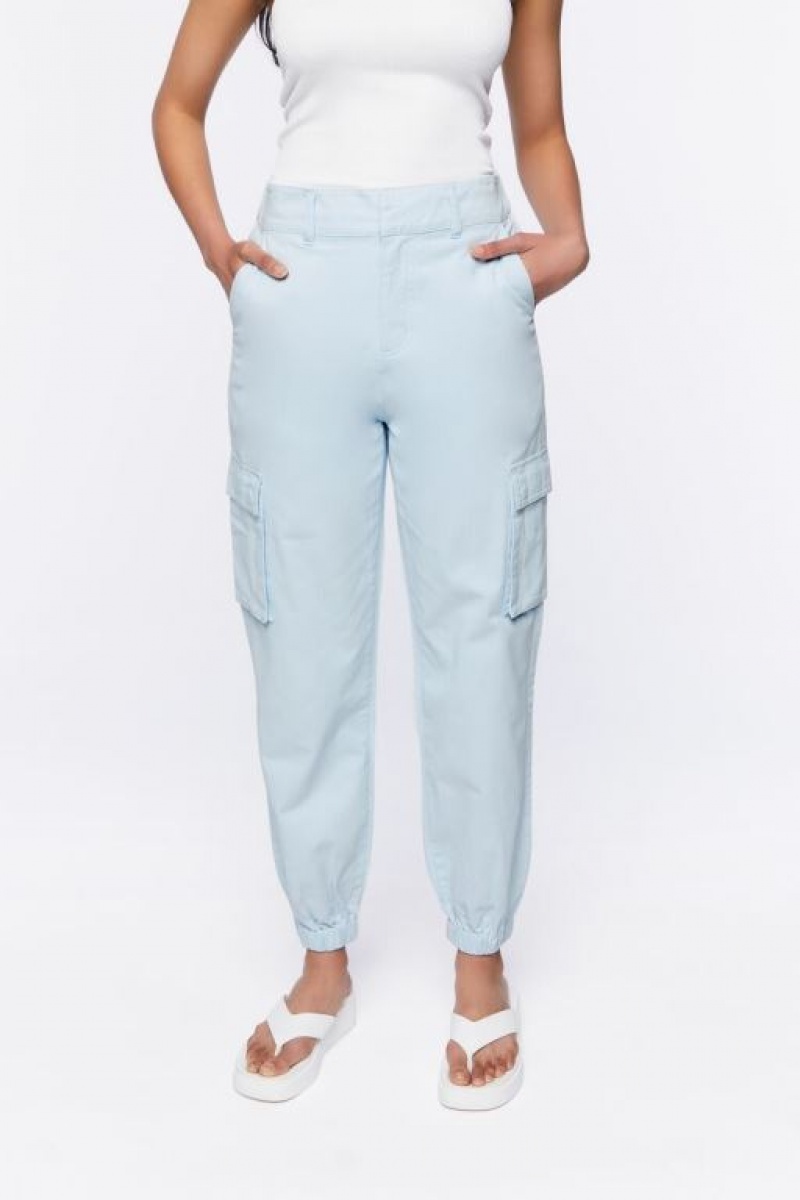 Pantalon Forever 21 Mid Rise Cargo Joggers Mujer Azules | qQxOlT9A8t0