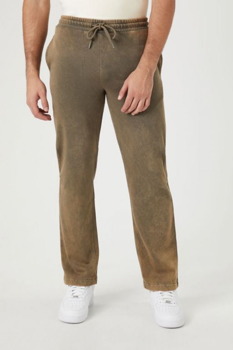 Pantalon Forever 21 Mineral Wash Directo Leg Hombre Verde Oliva | gvhTPczQQ71