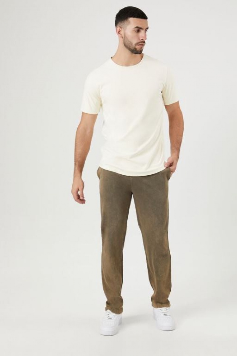 Pantalon Forever 21 Mineral Wash Directo Leg Hombre Verde Oliva | gvhTPczQQ71