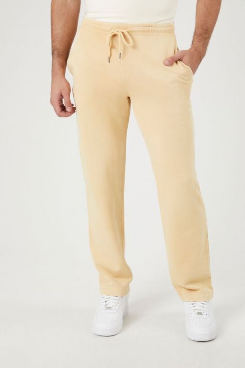 Pantalon Forever 21 Mineral Wash Directo Leg Hombre Marrones | alpC93bt8Aj