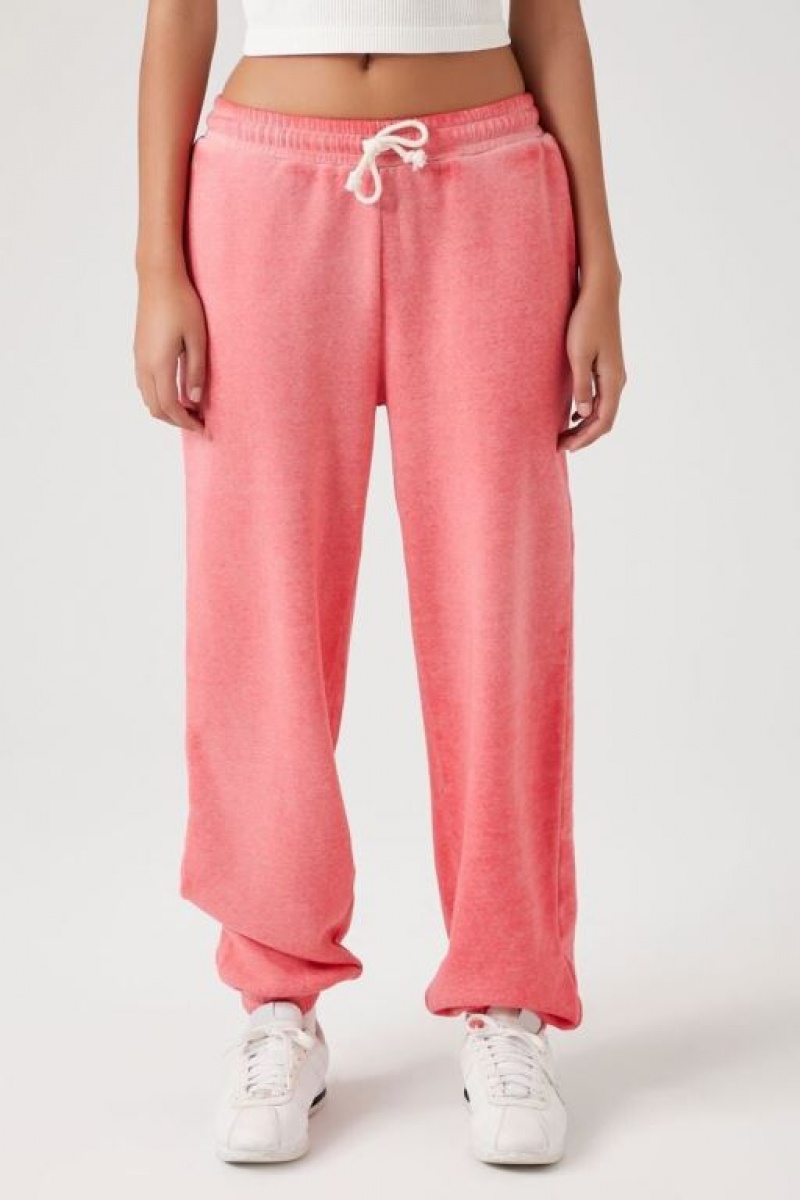 Pantalon Forever 21 Mineral Wash Drawstring Joggers Mujer Coral | vzmCzbxhGET