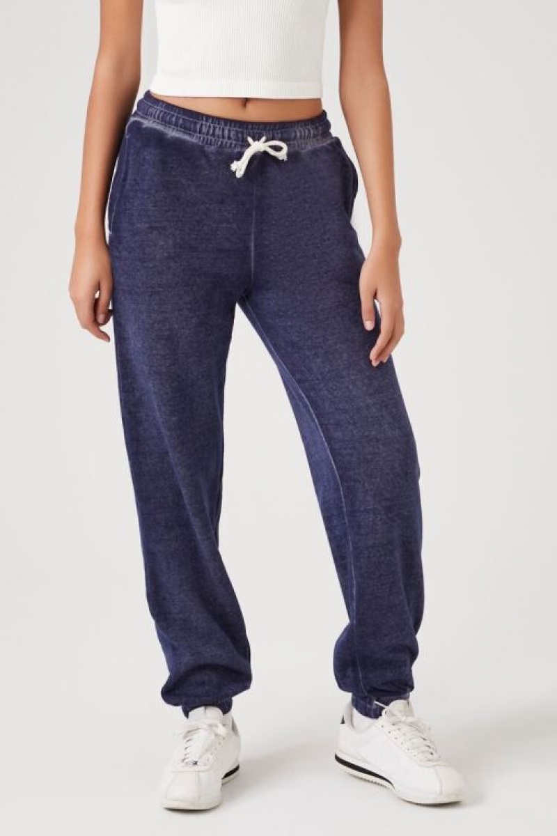 Pantalon Forever 21 Mineral Wash Drawstring Joggers Mujer Azul Marino | StXRwIjjygF