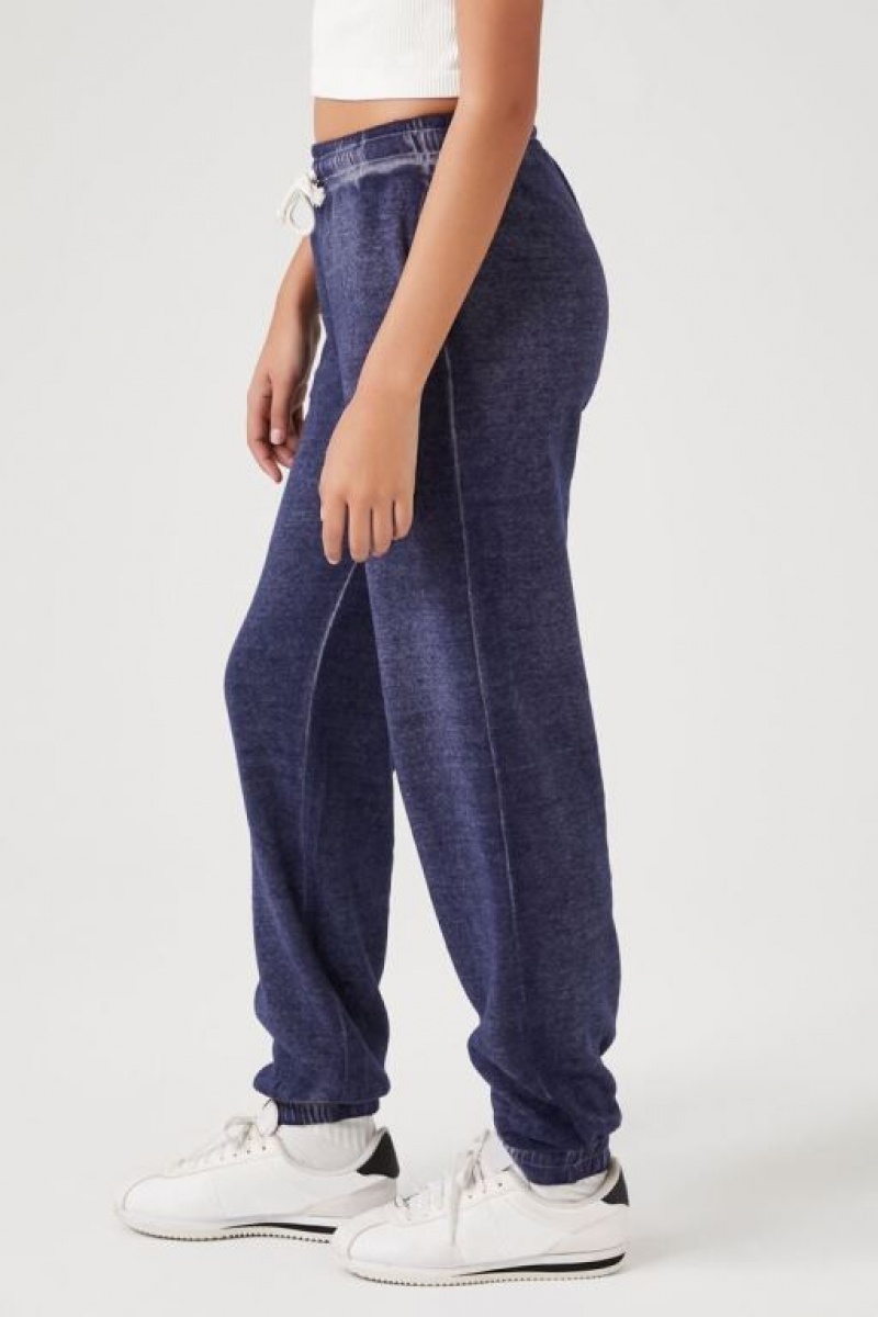 Pantalon Forever 21 Mineral Wash Drawstring Joggers Mujer Azul Marino | StXRwIjjygF