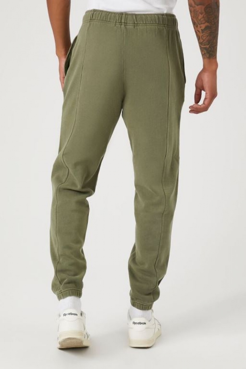 Pantalon Forever 21 Mineral Wash Slim Fit Drawstring Joggers Hombre Verde Oliva | otQqziYxkyu