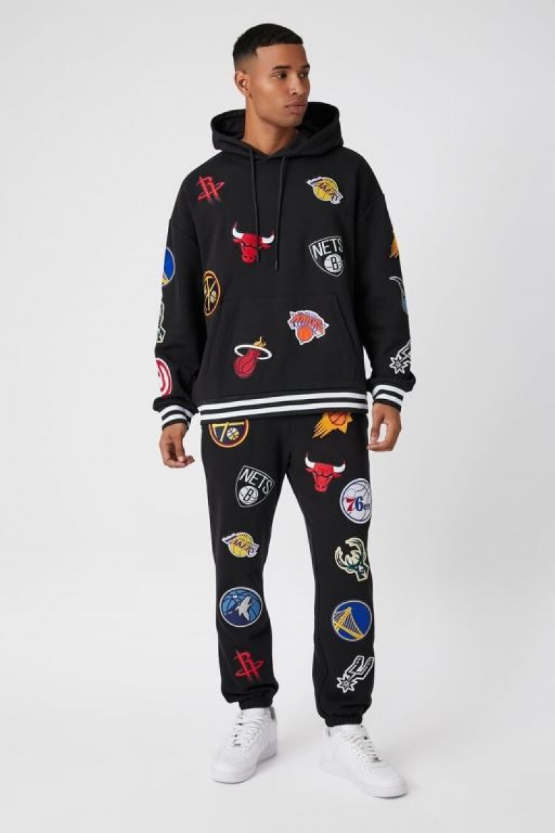 Pantalon Forever 21 Nba Logo Patch Joggers Hombre Negras Multicolor | ufa2NCA9mjw