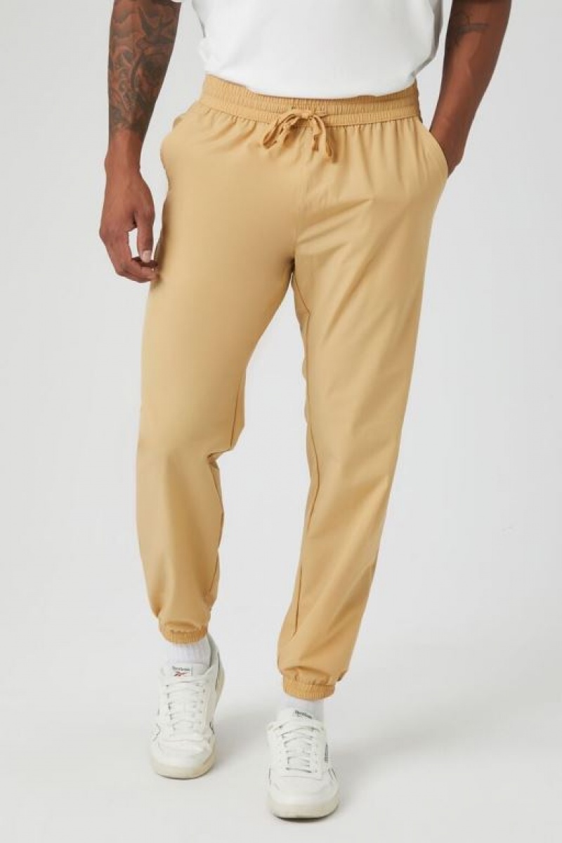 Pantalon Forever 21 Nylon Blend Drawstring Joggers Hombre Marrones | dpynGSmeEaK