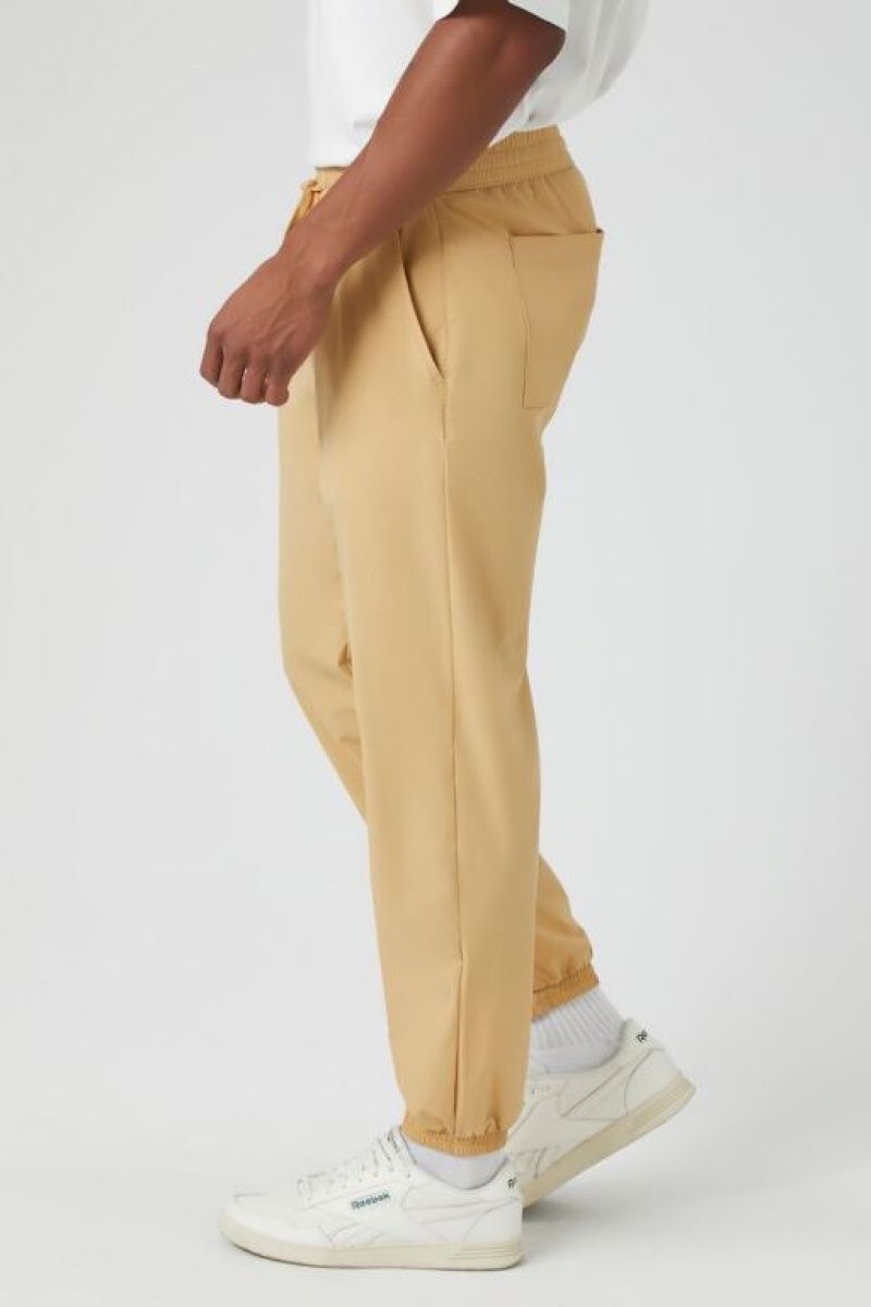 Pantalon Forever 21 Nylon Blend Drawstring Joggers Hombre Marrones | dpynGSmeEaK