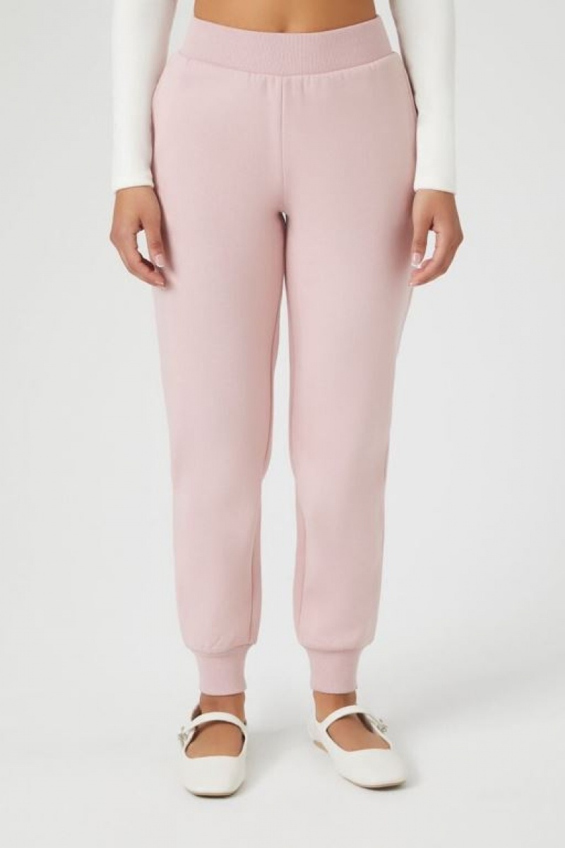 Pantalon Forever 21 Organically Grown Cotton Fleece Joggers Mujer Moradas | V1J09hbe87G