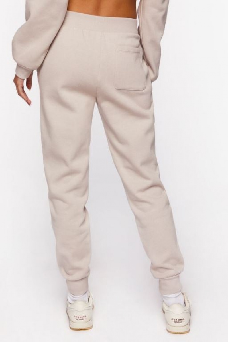 Pantalon Forever 21 Organically Grown Cotton Fleece Joggers Mujer Gris | 9qrOqK83PG2