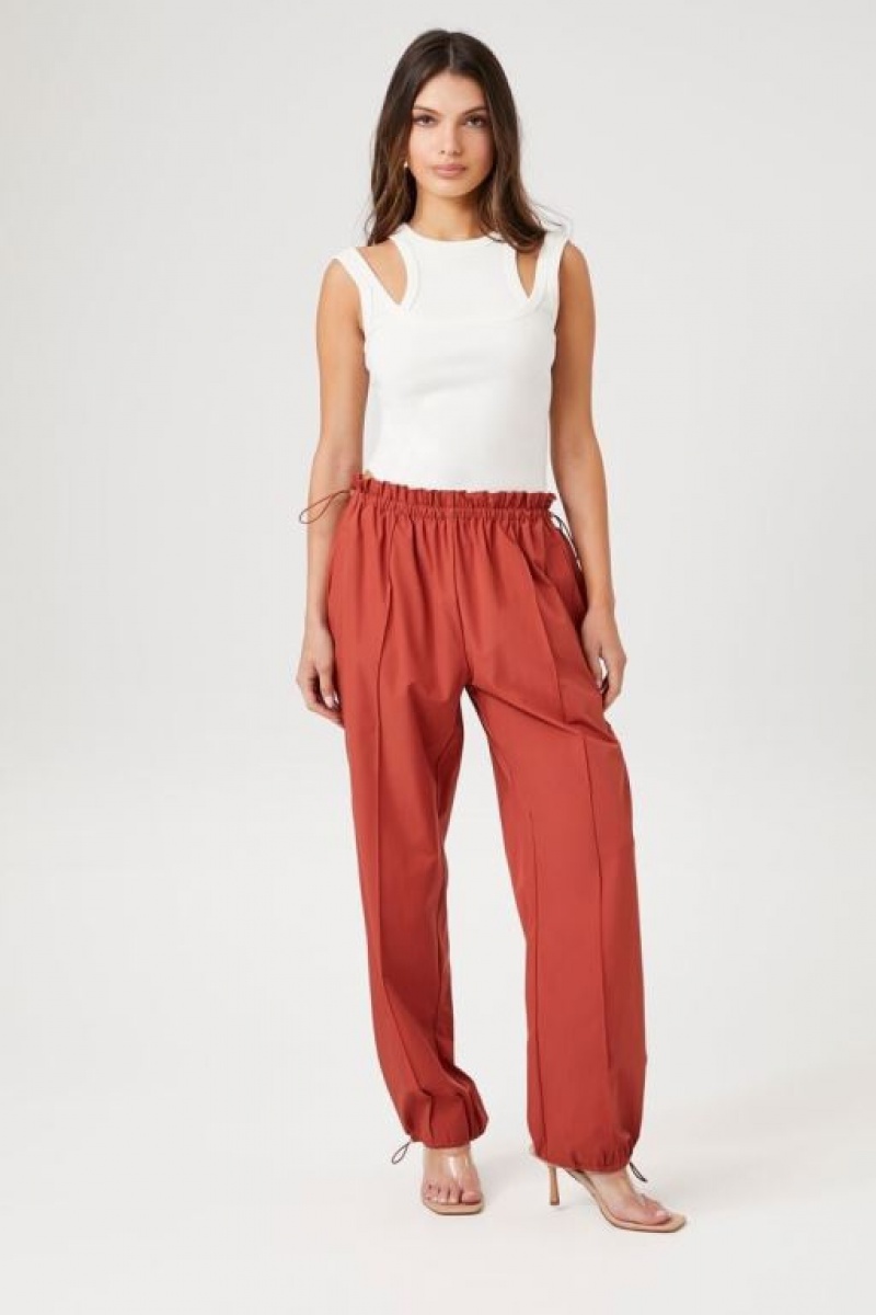 Pantalon Forever 21 Paperbag Drawstring Hem Joggers Mujer Clay | aLTzwYmJIup