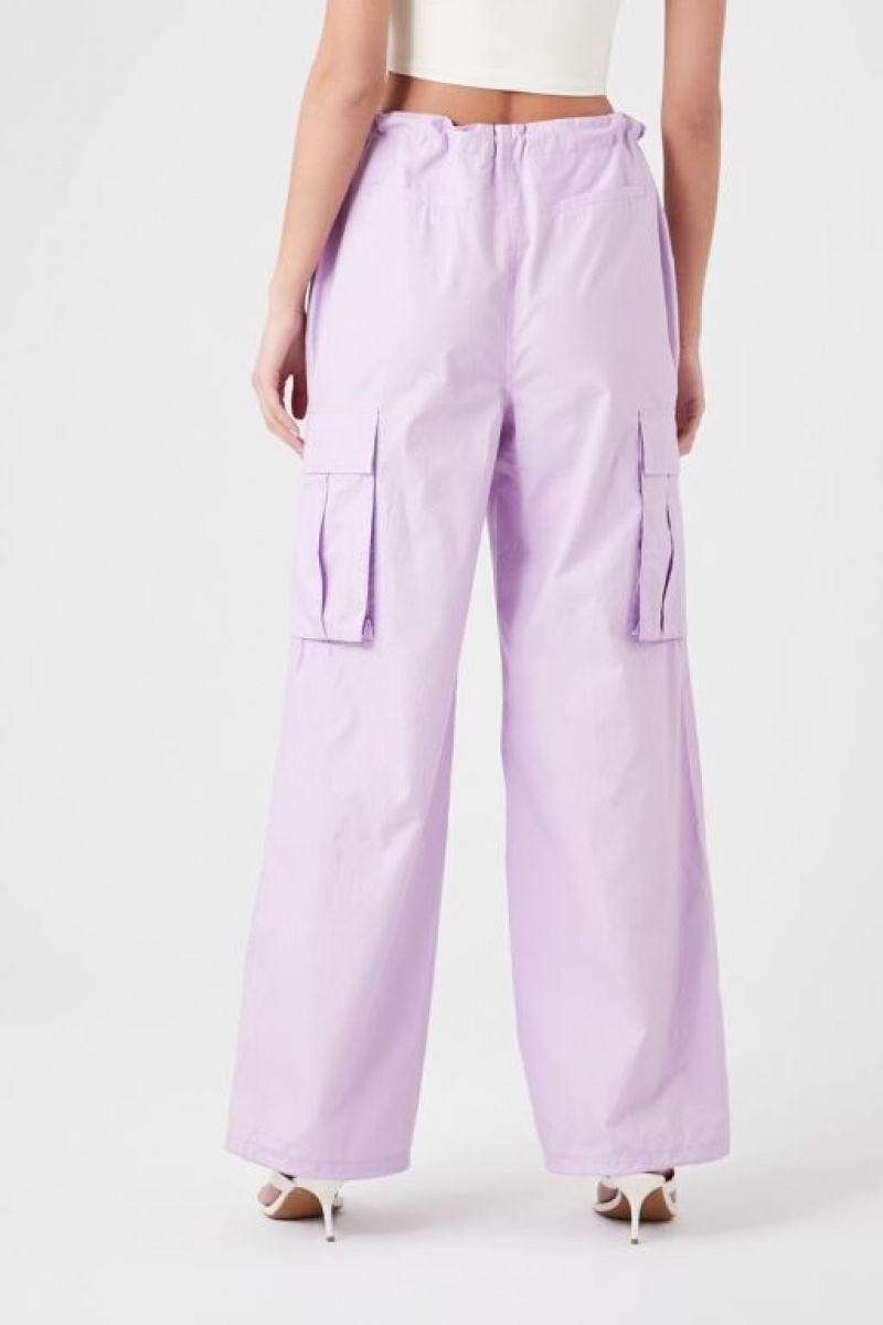 Pantalon Forever 21 Poplin Cargo Joggers Mujer Lavanda | Rlfn4aUdy7C