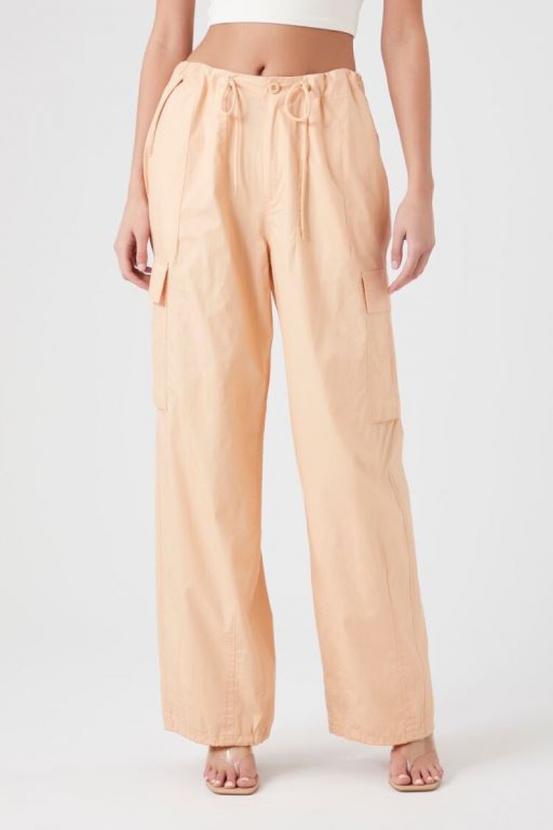 Pantalon Forever 21 Poplin Cargo Joggers Mujer Coral | Kb7yRAHBbBK