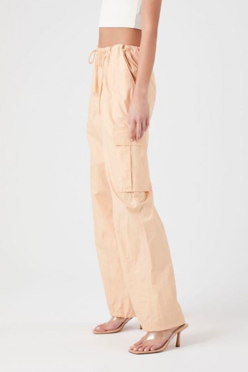 Pantalon Forever 21 Poplin Cargo Joggers Mujer Coral | Kb7yRAHBbBK